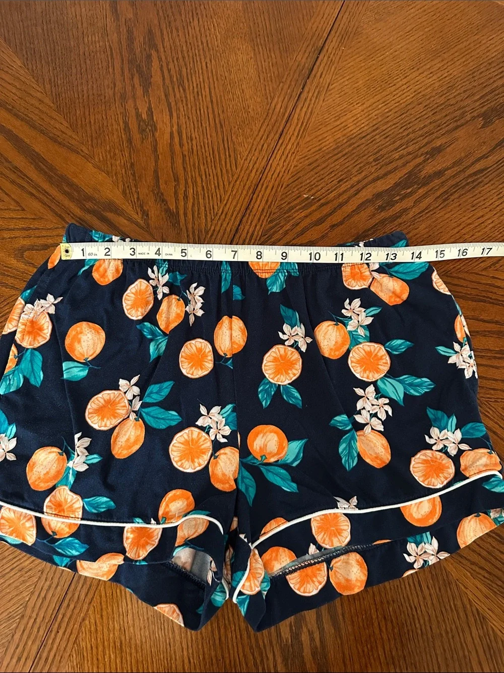 Women’s Navy Orange Blossom Short Pajama Set